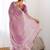 Pink tissue silk sequin embroideried scollped border festive blouse piece & sarees
