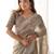 Beige tissue silk sequin embroideried scollped border festive blouse piece & sarees