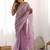 Purple tissue silk sequin embroideried scollped border festive blouse piece & sarees