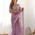 Purple tissue silk sequin embroideried scollped border festive blouse piece & sarees