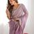 Purple tissue silk sequin embroideried scollped border festive blouse piece & sarees