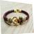 Leather Look Bracelet with Golden Designer Charms for Men