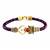 Leather Look Bracelet with Golden Designer Charms for Men