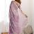 Purple tissue silk sequin embroideried scollped border festive blouse piece & sarees