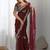 Maroon tissue silk sequin embroideried scalloped border blouse piece & sarees