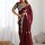 Maroon tissue silk sequin embroideried scalloped border blouse piece & sarees