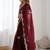 Maroon tissue silk sequin embroideried scalloped border blouse piece & sarees