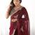 Maroon tissue silk sequin embroideried scalloped border blouse piece & sarees