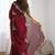Maroon tissue silk sequin embroideried scalloped border blouse piece & sarees