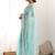 Blue tissue silk sequin embroideried scollped border festive blouse piece & sarees