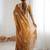 Yellow tissue silk scalloped border sequins embroideried blouse piece & sarees
