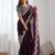 Purple tissue silk sequin embroideried scollped border festive blouse piece & sarees