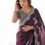 Purple tissue silk sequin embroideried scollped border festive blouse piece & sarees