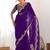 Purple tissue silk sequin embroideried scalloped border blouse piece & sarees