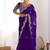Purple tissue silk sequin embroideried scalloped border blouse piece & sarees