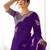 Purple tissue silk sequin embroideried scalloped border blouse piece & sarees