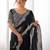Black tissue silk sequin embroideried scollped border festive blouse piece & sarees