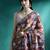 Maroon printed & embroidered saree with blouse