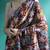Maroon printed & embroidered saree with blouse