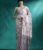 Off white floral printed gotta patti saree