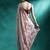 Peach floral printed & embroidered gotta patti saree