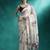 Cream printed & embroidered gotta patti poly chiffon saree with blouse