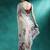 Cream printed & embroidered gotta patti poly chiffon saree with blouse