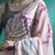 Pink abstract printed embroidered gotta patti saree