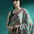 Green printed & embroidered saree with blouse