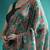 Green printed & embroidered saree with blouse