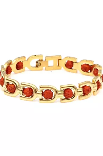 Gold Plated Rudraksha Bracelet for Men