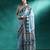Turquoise woven design saree with blouse