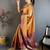 Orange woven design zari silk blend handloom kanjeevaram saree