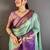 Blue woven design zari silk blend kanjeevaram saree