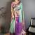 Blue woven design zari silk blend kanjeevaram saree