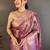Purple woven design zari silk blend handloom kanjeevaram saree