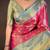 Magenta woven design zari silk blend kanjeevaram saree