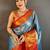 Blue woven design zari silk blend kanjeevaram saree