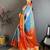 Blue woven design zari silk blend kanjeevaram saree