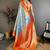 Blue woven design zari silk blend kanjeevaram saree