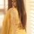 Yellow embellished embroidered sequinned saree with blouse piece