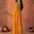 Yellow embroidered bandhani printed & gota lace sarees with unstitched blouse piece