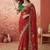 Red embroidered bandhani printed & gota lace sarees with unstitched blouse piece