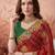 Red embroidered bandhani printed & gota lace sarees with unstitched blouse piece
