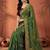 Green embroidered bandhani printed & gota lace sarees with unstitched blouse piece