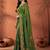 Green embroidered bandhani printed & gota lace sarees with unstitched blouse piece