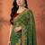Green embroidered bandhani printed & gota lace sarees with unstitched blouse piece