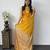 Yellow bandhani mirror work bandhani saree