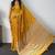 Yellow bandhani mirror work bandhani saree