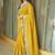 Yellow ethnic motifs embroidered  chiffon heavy work saree